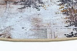 Rundt tæppe - Flores (sort/brun/hvid)