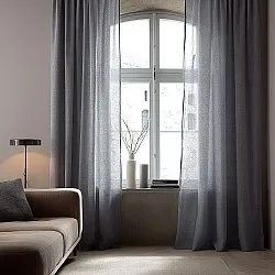 Gardiner - Gardin i hør Cosmina (mørkegrå)