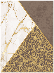 Wilton-tæppe - Granada (brun/hvid/guld)