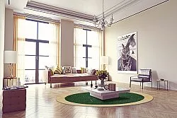 Rundt tæppe - Laval (grøn)