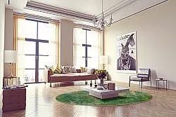 Rundt tæppe - Povoa (grøn)