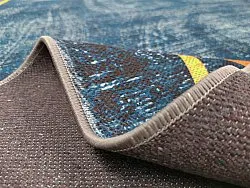 Wilton-tæppe - Zaros (blå/guld)