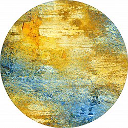Rundt tæppe - Seia (gul-blå)