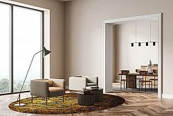 Rundt tæppe - Leiria (guld)