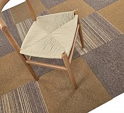 Væg-til-væg-tæppe - Almeria Tæppefliser 24 stk. (uregelmæssigt stribet brun)