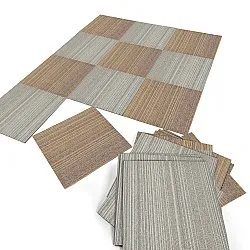 Væg-til-væg-tæppe - Almeria Tæppefliser 24 stk. (uregelmæssigt stribet brun)