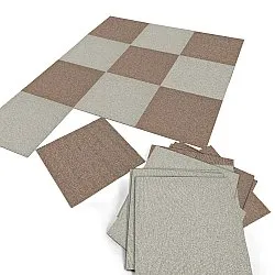 Væg-til-væg-tæppe - Almeria Tæppefliser 24 stk. (brun)