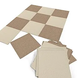 Væg-til-væg-tæppe - Almeria Tæppefliser 24 stk. (fløde)