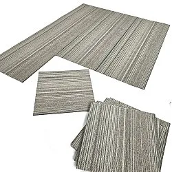 Væg-til-væg-tæppe - Almeria Tæppefliser 24 stk. (uregelmæssigt stribet grå)