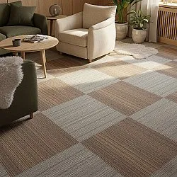 Væg-til-væg-tæppe - Almeria Tæppefliser 24 stk. (uregelmæssigt stribet grå)