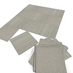 Væg-til-væg-tæppe - Almeria Tæppefliser 24 stk. (uregelmæssigt stribet grå)