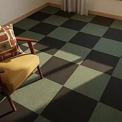 Væg-til-væg-tæppe - Almeria Tæppefliser 24 stk. (sort)