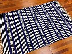 Kludetæppe - Ystad (blå)