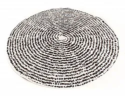 Rundt tæppe - Brussels Swirl (sort)