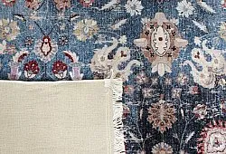 Rundt tæppe - Bouhjar (mørkeblå/multi)