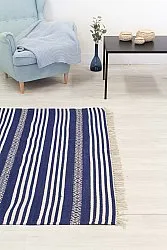 Kludetæppe - Ystad (blå)