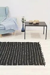 Kludetæppe - Nordal Design (sort - 100 % læder)