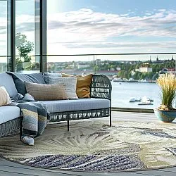 Runde tæpper - Indoor/Outdoor Havana (blå/multi)