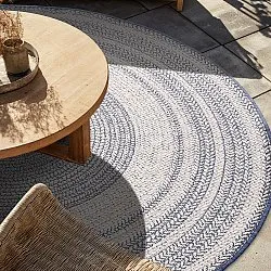 Rundt tæppe - Indoor/Outdoor Angus (blå)