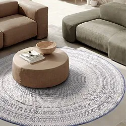 Rundt tæppe - Indoor/Outdoor Angus (blå)