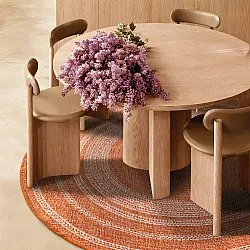 Rundt tæppe - Indoor/Outdoor Angus (rød)