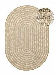 Ovalt tæppe - Indoor/outdoor Leander (natur)