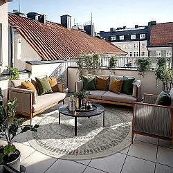 Runde tæpper - Indoor/Outdoor Malcolm (grå)