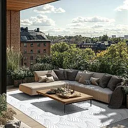 Tæpper til indendørs/udendørs brug - Beau (blå)