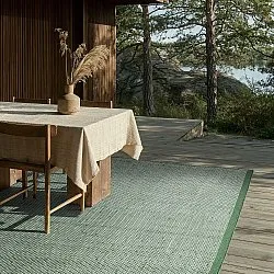 Tæpper til indendørs/udendørs brug - Coastal Wool Look (grøn/hvid)
