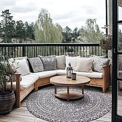 Rundt tæppe - Brussels Diamond (grå)