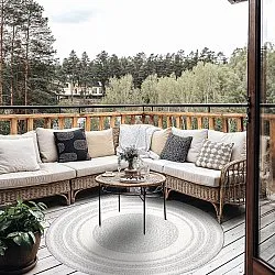 Runde tæpper - Indoor/Outdoor Angus (grå)