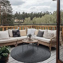 Rundt tæppe - Ferragudo (antracit)