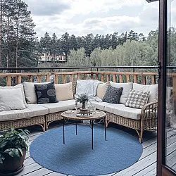 Rundt tæppe - Monsanto (blå)