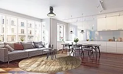 Rundt tæppe - Junes (guld)