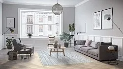 Wilton-tæppe - Sevgi (grå/hvid)