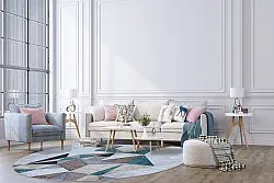 Rundt tæppe - Feres (grå/beige/multi)