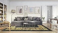 Wilton-tæppe - Tilos (sort/guld)