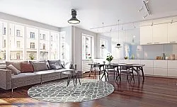 Rundt tæppe - Draham (grå)