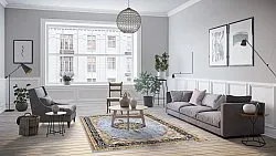 Wilton-tæppe - Lukla (blå)