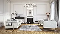 Wilton-tæppe - Santi (grå/hvid)