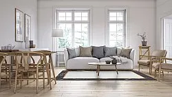 Wilton-tæppe - Cerasia (sort/hvid/guld)