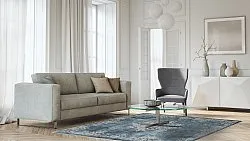 Wilton-tæppe - Santi (blå/beige)