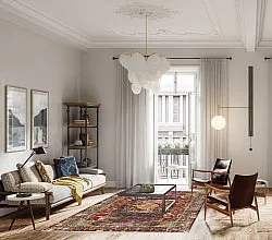 Wilton-tæppe - Idri (rød/multi)