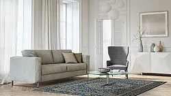 Wilton-tæppe - Vinadio (blå/guld)