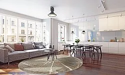 Rundt tæppe - Lagos (beige)