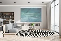 Rundt tæppe - Zebra (sort/hvid)