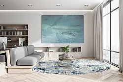 Rundt tæppe - Hiboun (blå)