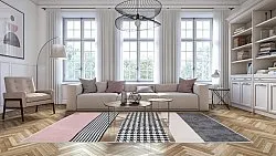 Wilton-tæppe - Esme (lyserød/multi)