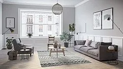 Wilton-tæppe - Ovada (sort/hvid)