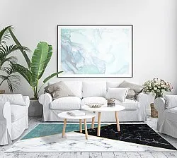 Wilton-tæppe - Savino (sort/hvid/grøn)